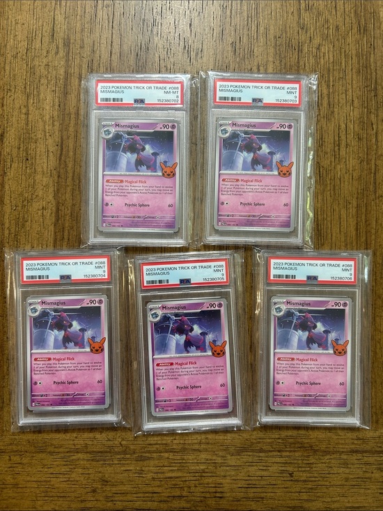 Pokemon Other - Set of 5 - PSA Graded Mismagius Pokémon Card - 2023 Trick or Trade
